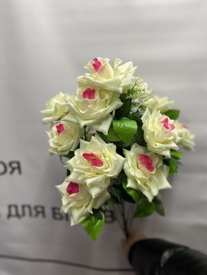 Букет Троянда 15 голів шовк