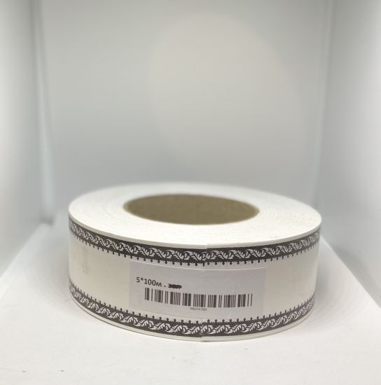 Стрічка Флористична 5 см Підпис Біла Орнамент