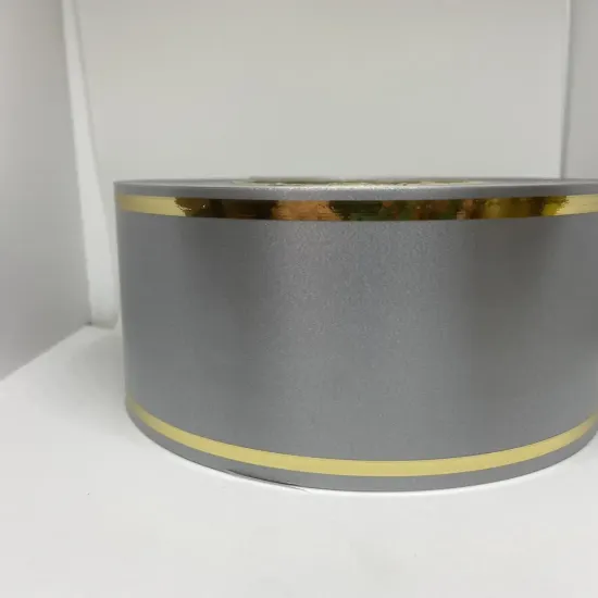 Стрічка Флористична 7 см з Золотом Срібло