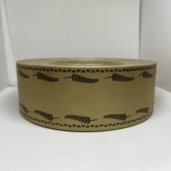 Стрічка Флористична 5 см Підпис Золото Колосок