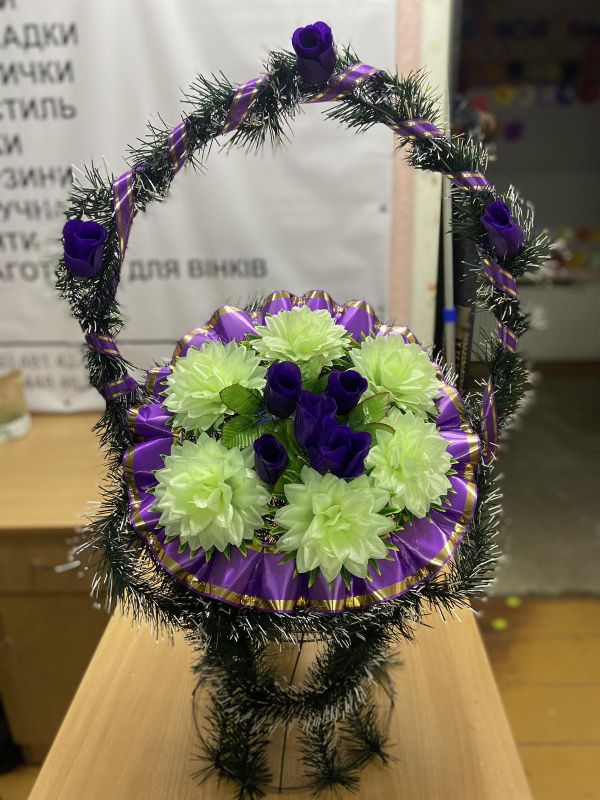 Ритуальні товари Корзина 347-2 Георгінія Ритуальні товари Корзина 347-2 Георгінія