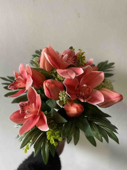 Штучні квіти Букет Орхідея Тюльпан  ОА 00385491 12 голів