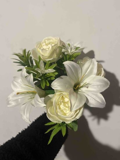 Штучні квіти Композиція Лілія Піон R00105001 10 Голів