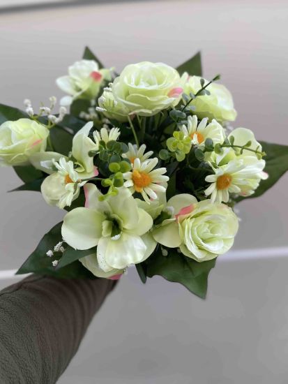 Штучні квіти Букет Троянда Орхідея Ромашка ОА00334123 18 ніжок