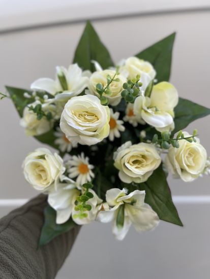 Штучні квіти Букет Троянда Орхідея Ромашка ОА00334123 18 ніжок