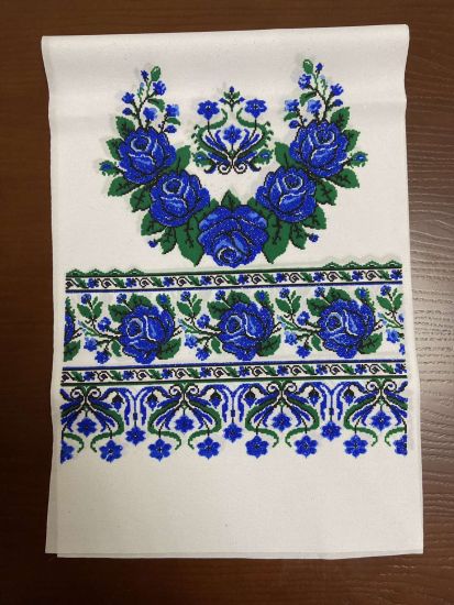 Ритуальні товари Рушник троянда з Люренксом орнамент 7 Матеріал Габардин 145-28 см