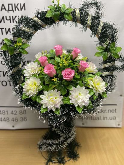 Ритуальні товари Корзина 403 Георгінія бутон 100*70см