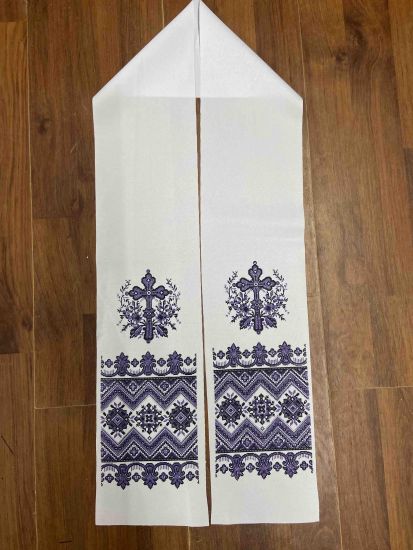 Ритуальні товари Рушник Хрест Габардин Люрекс 125-14 см