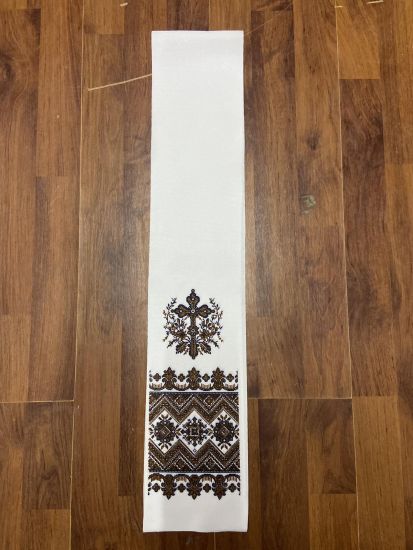 Ритуальні товари Рушник Хрест Габардин Люрекс 125-14 см