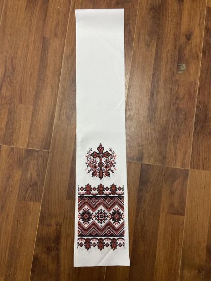 Ритуальні товари Рушник Хрест Габардин Люрекс 125-14 см