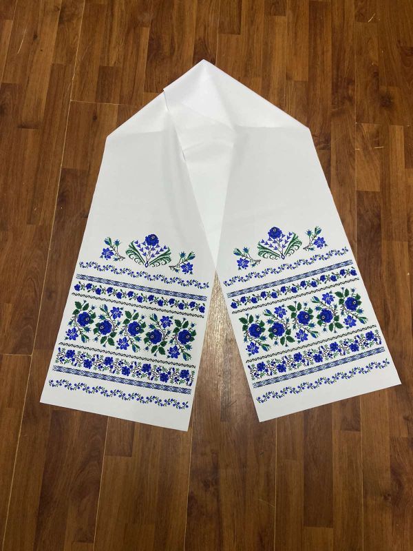 Ритуальні товари Рушник Габардин 200*40 см Орнамент 2 Троянда мілка Ритуальні товари Рушник Габардин 200*40 см Орнамент 2 Троянда мілка