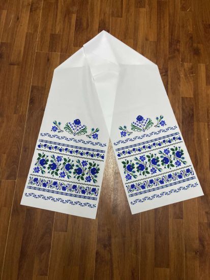 Ритуальні товари Рушник Габардин 200*40 см Орнамент 2 Троянда мілка