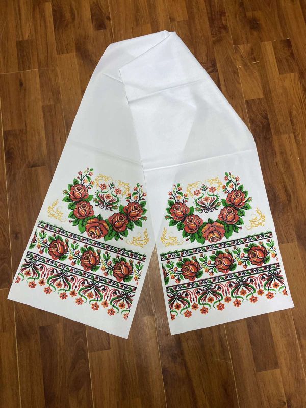Рушник Габардин 200*40 см Орнамент 3 Троянда Вінок Рушник Габардин 200*40 см Орнамент 3 Троянда Вінок