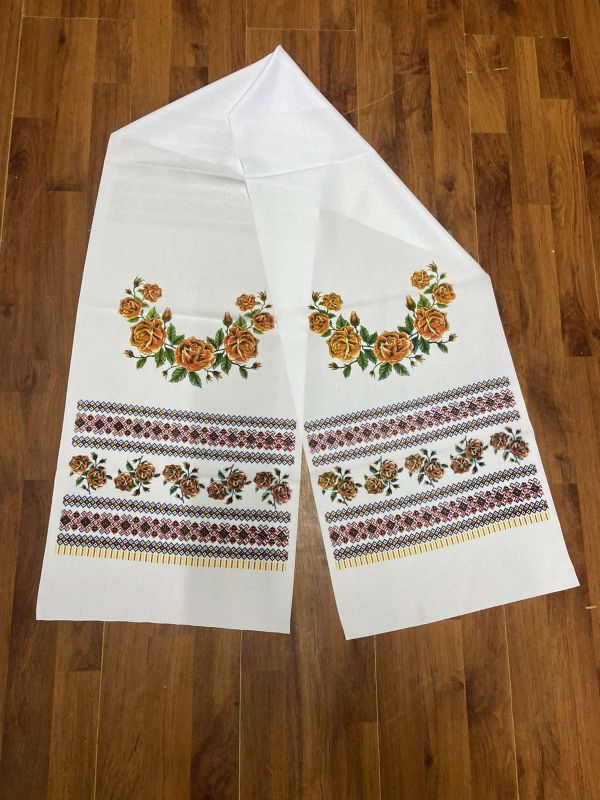 Рушник Габардин 200*40 см Орнамент 4-1 Троянда Вінок Рушник Габардин 200*40 см Орнамент 4-1 Троянда Вінок