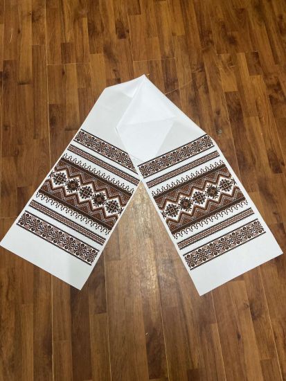 Ритуальні товари Рушник Габардин 200*40 см Орнамент 5-1 з Люрексом