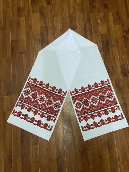 Ритуальні товари Рушник Габардин 200*40 см Орнамент 5-2 з Люрексом