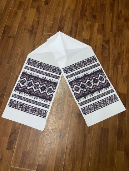 Ритуальні товари Рушник Габардин 200*40 см Орнамент 5-3 з Люрексом