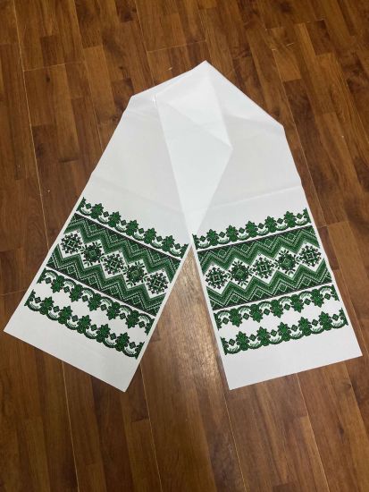 Ритуальні товари Рушник Габардин 200*40 см Орнамент 5-2 з Люрексом