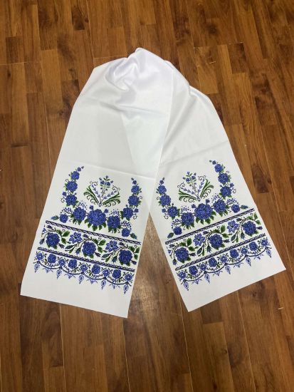 Ритуальні товари Рушник Габардин 200*40 см Орнамент 6 Троянда вінок з Люрексом