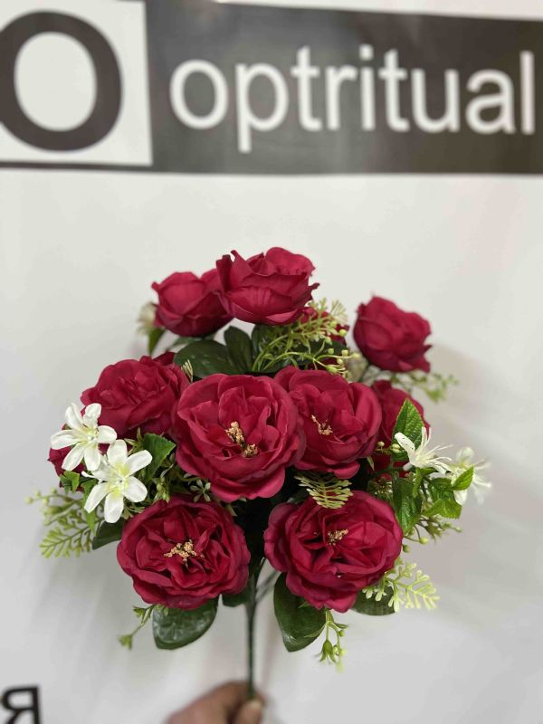 Штучні квіти Букет Троянда Камілія  13 голів ОА00341105