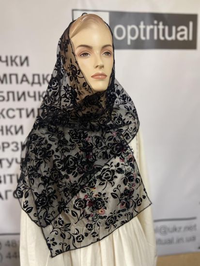 Ритуальні товари Шарф Велюр Троянда 150-40см
