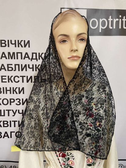 Ритуальні товари Шарф Троянда Гіпюр VMR012611 150*30 см