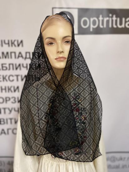 Ритуальні товари Шарф Ромашка Ромб Гіпюр 150-30 см