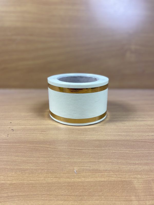 Стрічка Флористична 7 см з Золотом Біла