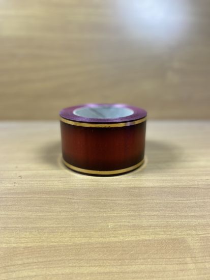 Стрічка Флористична 7 см з Золотом Бордо